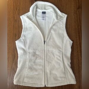 Patagonia Women’s Medium Pile Fuzzy Zip-Up Vest, Cream, Small